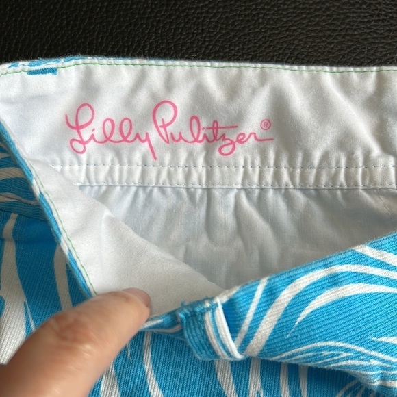 Lilly Pulitzer Callahan Short Resort White Joe Fish Blue Shorts Sz 0 - Picture 10 of 14